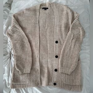 American Eagle Cozy Beige Knit Cardigan Sweater